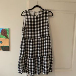 Shein casual black and white checkered dress size L